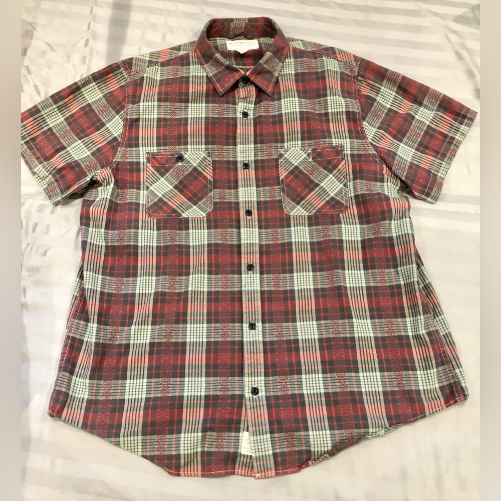 Denim & Supply Ralph Lauren Red Plaid Button Down Short Sleeve shirt size XXL